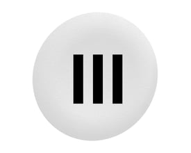 Schneider Electric løs trykflade til Ø30 mm flush trykknaphoveder, hvid med sort "III" symbol, nem montage.