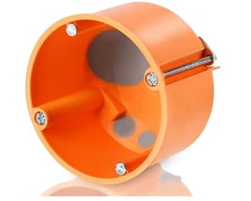 Vindtæt F-Tronic forfradåse, Ø68 mm, set fra siden, med tydelige membranåbninger og indvendige markeringer.