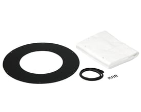 Metalbestos Wood loftkrave i sort stål til 150mm rør, 0-10 grader, med isoleringsmåtte og gummipakning.