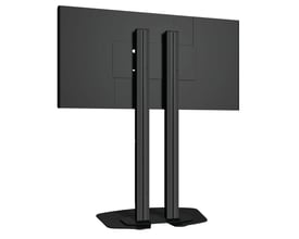 Vogels PFA 9159 bagcover monteret bag et 65-70 tommer fladskærms-tv i landscape-format på en hvid baggrund.