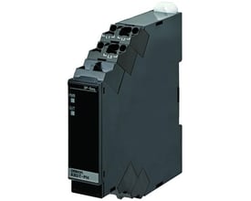 Omron faseovervågningsrelæ K8DT-PH med fjederklemmer til 3-fasede systemer, 380-480 VAC. Relæet har en kompakt, sort plastikkasse med LED-indikatorer.