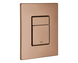 Grohe Skate Cosmopolitan betjeningsplade, børstet warm sunset, set fra siden for at vise tynd profil og finish.