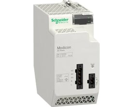 Schneider Electric Modicon AC Power for redundant strømforsyning, hvid, med logo og tekniske mærker.