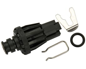 Vaillant universal vandtryksføler til kedel og varmepumpe med sort føler, metalclips og sort tætningsring.