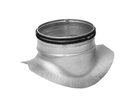 Lindab påstik PSU, der viser den galvaniserede stålkonstruktion med en 315 mm diameter og en tilslutning til 400 mm rør.