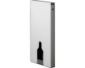 Geberit Monolith cisterne i hvid med front i glas og et udskåret område til toiletinstallation.