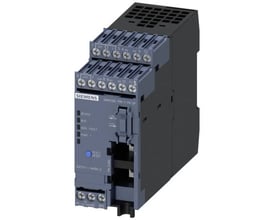 Siemens SIMOCODE PRO V PN GP-grundmodul med mørkegråt kabinet, skrueklemmer og Ethernet/PROFINET-tilslutning.