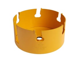 Ironside universal HM-hulsav på 133 mm i gul farve, set skråt forfra med åbne skæretænder.