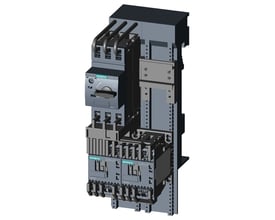 Siemens Sirius 3RA2210-1AH15-2AP0 reversibel motorstarter, 1.1-1.6A AC 230V, monteret på 60mm skinne med fjedertilslutning.