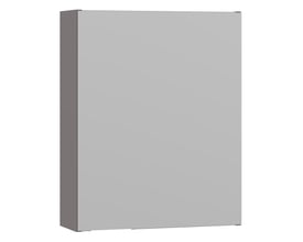 Dansani Mido+ spejlskab i grå mat finish, 64x50 cm, med en låge og skjult elstik, vist fra siden på hvid baggrund.