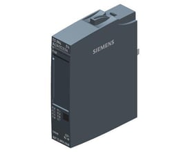 Siemens SIMATIC ET 200SP digital output modul DQ 8x 24V DC/0,5A Basic med tydelig Siemens logo og mærkat på siden.