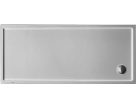 Duravit Starck rektangulært brusekar i hvid, 160x75 cm, med synlig afløbsrist i nederste højre hjørne.