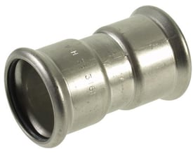 VSH Xpress rustfri press muffe i 76,1 mm størrelse, fremstillet af AISI 316 rustfrit stål.