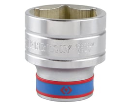 King Tony 4335 topnøglehoved på 13 mm med synlig sekskantet åbning og blå-rød markering ved 1/2"-fæstet.