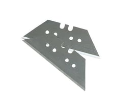 Ironside trapezformede, vendbare 1992-knivblade på 60 mm, vist som overlappende metalblade med udskæringer.