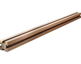 Rittal Maxi-PLS 3200 SV profil i aluminium med to spor, vist på hvid baggrund fra siden.