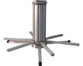 VarioClou kabelringsafruller i aluminium med udfoldede støttearme og en kernehøjde på 350 mm.