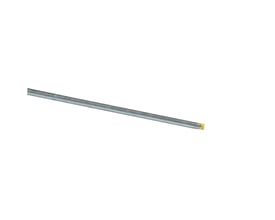 Elforzinket gevindstang M20x2000 mm i stål, DIN 976-1, kvalitet 8.8, med fuldt gevind og gul mærkningskappe i enden.