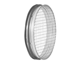 Lindab endebund ESNU 80mm med integreret net og galvaniseret stål, vist i profil med gummitætning.