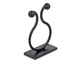 DeLock sort kabelholder med selvklæbende sokkel til nem kabelsortering. Holderen har en bue med to kugler til at holde kabler.
