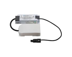 Ledpro LED-driver til Norlux Panel BL, DALI2, 650 mA og 28 W, med gråt hus, ledninger og stik.