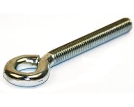 Nærbillede af Jual Solar øjeskrue ART 595 FZB, der viser det elgalvaniserede materiale og gevindets detaljer.