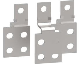 Schneider Electric vinklet stor tilslutning 3P til TeSys G115-225A kontaktor, viser L-vinklet design med flere monteringshuller.