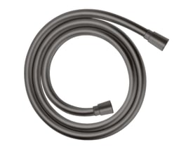 Hansgrohe Isiflex bruseslange på 125 cm i børstet sort krom, snoet til en cirkel.