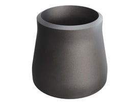 Koncentrisk reduktion i P235GH-TC1 stål med dimensioner 114.3/6.3 x 88.9/5.6 mm på hvid baggrund.