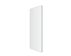 Loevschall Refine spejl med ramme, set fra siden for at vise dybden på 1,5 cm og den børstede aluminiumsfinish.
