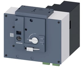 Siemens 3KC9 motordrev 1600A i grå og hvid plast med drejekontakt til manuel/auto drift samt låsefunktion.
