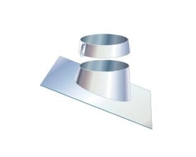 To Kierulff Metalbestos skorstensinddækninger i aluminium, en monteret på en 200mm indgang og en løs.