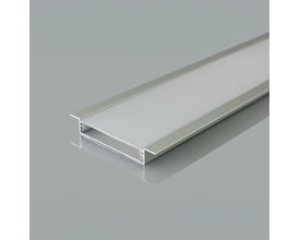 V-TAC VT-71004 monteringssæt i sølv aluminium, 2000 mm langt, med diffusor og plads til LED-strips, perfekt til indbygning.