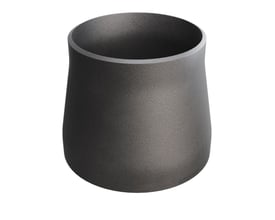 Konisk reduktion i P235GH stål, dimensioner 168.3/4.5 mm x 139.7/4 mm, med en ru overflade og hvid baggrund.