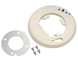 Vaillant varmeisolering til brænderflange med en stor formet isoleringsring, en flad flange og skruer.