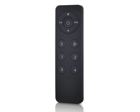 Sort Envilar RF-fjernbetjening SR-2833CCT set forfra med knapper til lysstyring og valg af fire zoner.