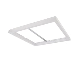 SG Armaturen Sense påbygningsramme i hvid, designet til 600x600mm LED-paneler for et moderne udseende.