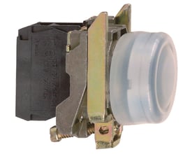 Schneider Electric trykknap XB4 EX med 1 NO kontakt og klar silikonekappe, ø22 mm monteringsdiameter, ATEX-certificeret.