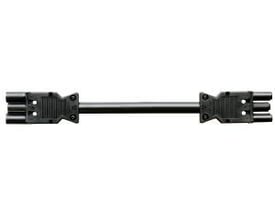Wieland Gesis GST18I3 mellemkabel med sort kabel og trepolede han- og hunstik, vist strakt vandret.