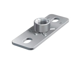 Flamco Montageflange GP M10 med dimensioner 120x40 mm og et center hul på 11x18 mm.