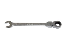 Ironside ringskraldenøgle med led, 17 mm og 231 mm, set ovenfra med åbent kæbehoved og bevægeligt ringhoved.