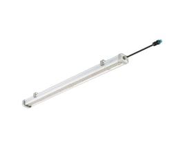 Pacific Industriarmatur WT490C 1200mm i hvidt polycarbonat med 6400 lumen og 4000K farvetemperatur.