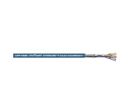 Lapp ETHERLINE H CAT. 5e kabel med 2x2x24/1AWG konstruktion, viser afskærmning og farvekodede ledere.