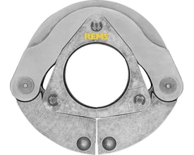 Detaljeret billede af Rems Pressring M, PR-3 Z6, viser de tre sammenføjede segmenter og den centrale åbning.
