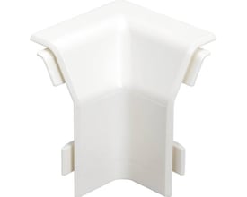 Et hvidt indvendigt hjørne til SL kabelkanal 20x110mm, neutralt vist på hvid baggrund med skygge.