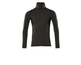 Mascot undertrøje i mørk antracit/sort med rullekrave og lange ærmer i størrelse L.
