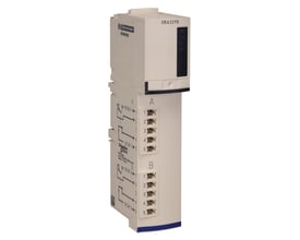 Schneider Electric Telemecanique Advantys modul med tekst og numre, viser tilslutningsklemmer og statusindikatorer.