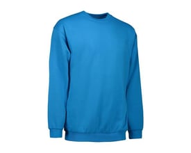 ID Identity GAME sweatshirt i turkis, str. 3XL med rund hals, ribkanter og blød, børstet inderside.