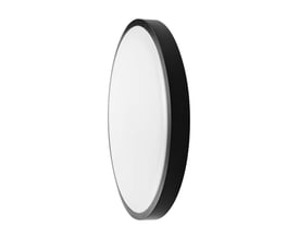 V-TAC 18W LED Dome lys, rund, med sort ramme, set fra siden på hvid baggrund.