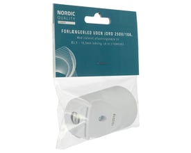 Nordic Quality hvidt forlængerled med blindhul i klar emballage, til 2,5-10,5 mm ledning.